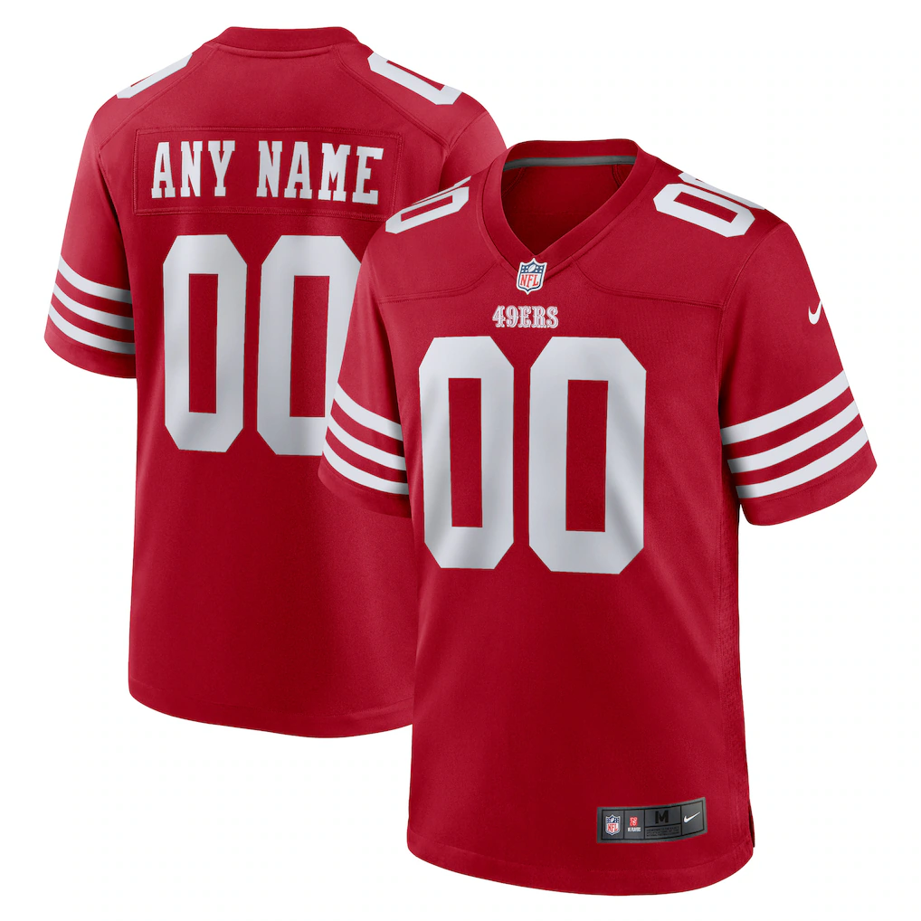 Men's San Francisco 49ers Scarlet Custom Game Jersey