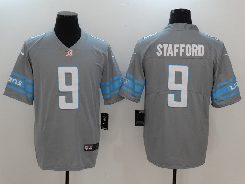 Men's Detroit Lions Matthew Stafford Gray Game Jersey