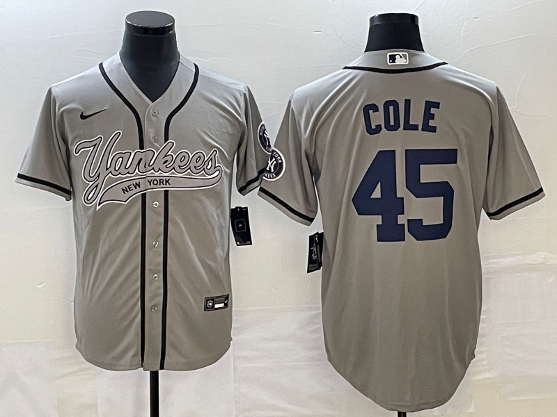 Men's New York Yankees Gerrit Cole Gray Player Jersey Joint Edition