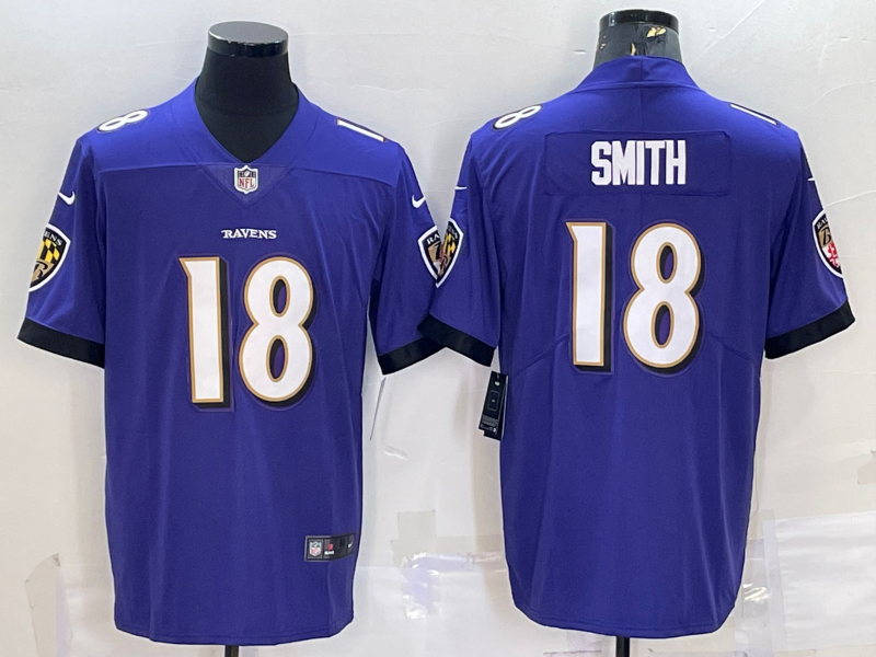 Men's Baltimore Ravens Roquan Smith Purple Game Jersey