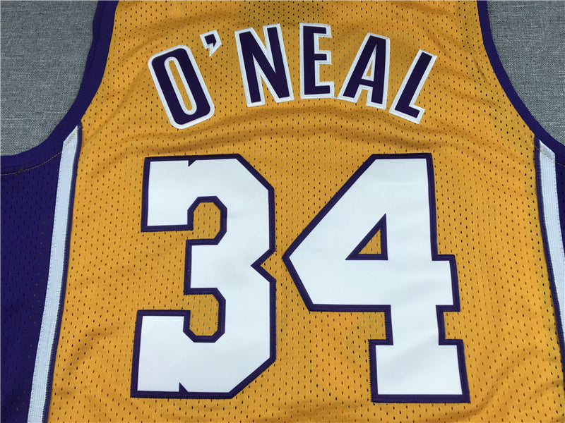 Men's Los Angeles Lakers Shaquille O'Neal Yellow 1999-00 Classics Jersey