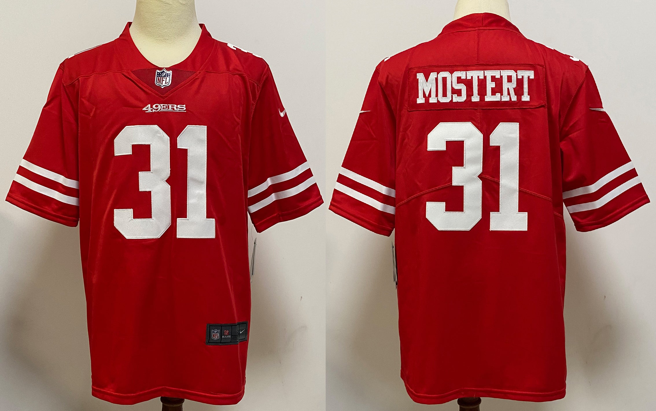 Men's San Francisco 49ers Raheem Mostert Red Game Player Jersey