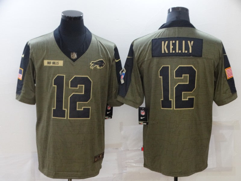 Men's Buffalo Bills Jim Kelly Brown Game Jersey