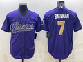 Men's Baltimore Ravens Rashod Bateman Purple Player Jersey Joint Edition