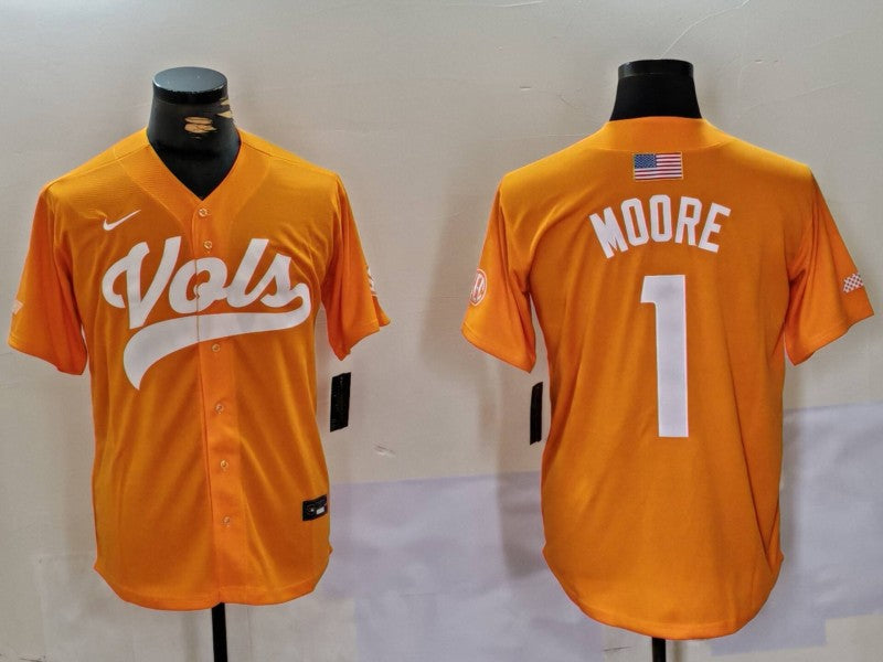 Men's Tennessee Volunteers Christian Moore Orange Game Jersey