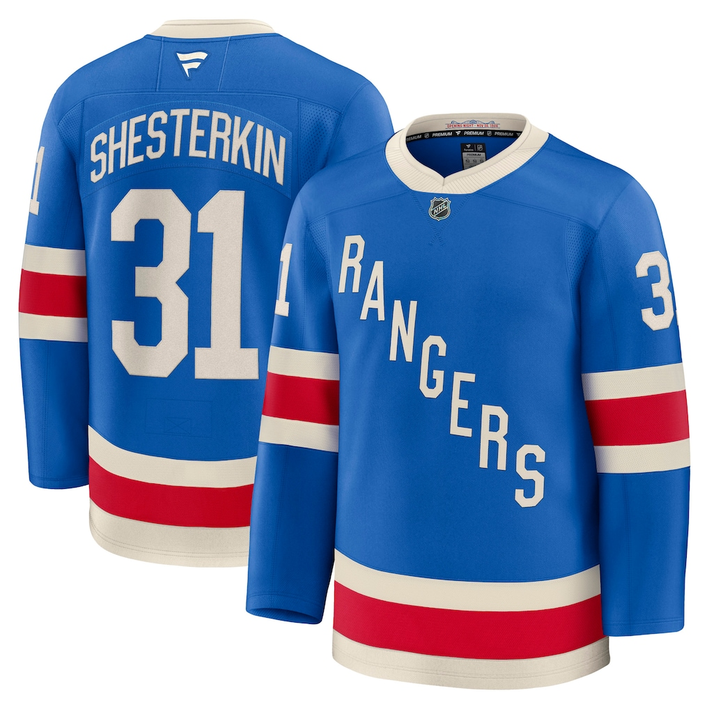 Men's New York Rangers Igor Shesterkin Fanatics Blue Centennial Premium Jersey