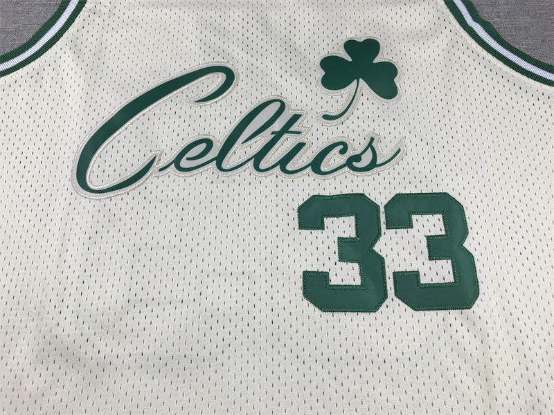 Men's Boston Celtics Larry Bird Cream Hardwood Classics Swingman Jersey