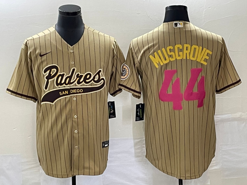 Men's San Diego Padres Joe Musgrove Tan Replica Player Jersey Joint Edition