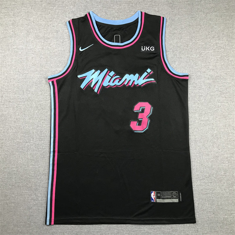 Men's Miami Heat Dwyane Wade Black Swingman Player Jersey