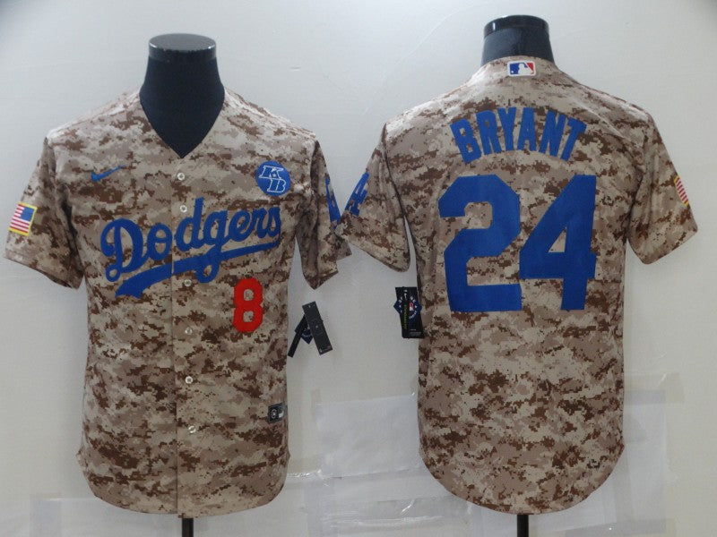 Men's Los Angeles Dodgers Kris Bryant -24 Camouflage Replica Baseball Jersey