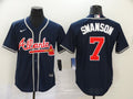Men's Atlanta Braves Dansby Swanson Navy Replica Player Jersey