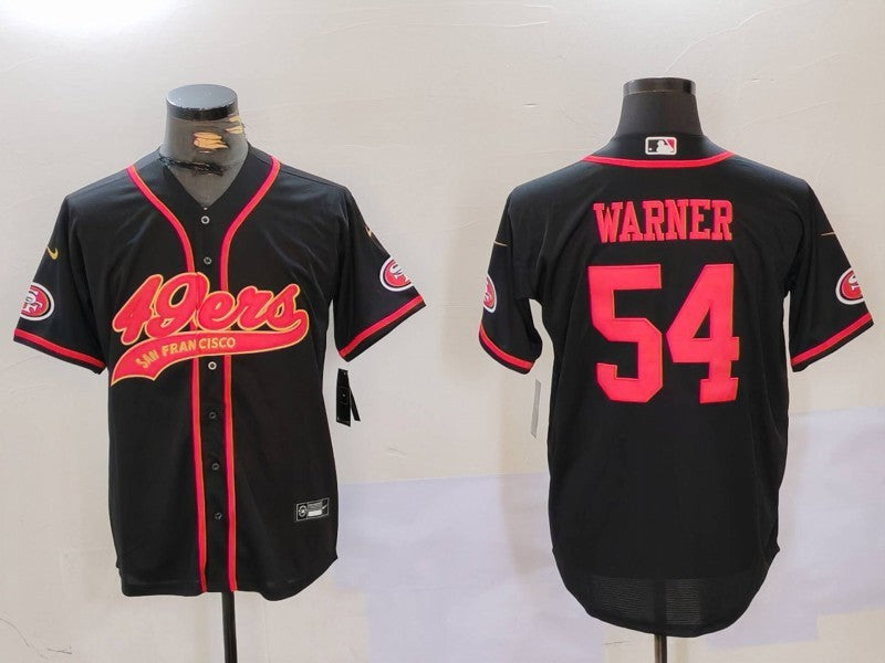 Men's San Francisco 49ers Fred Warner Black Player Jersey