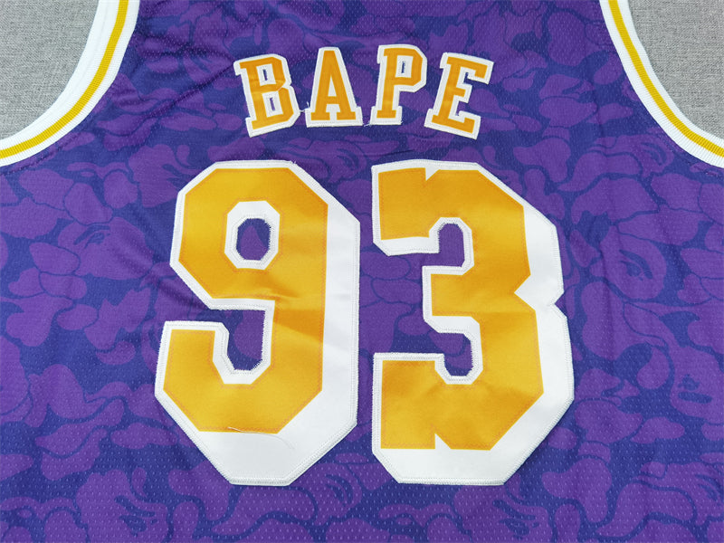 Men's Los Angeles Lakers BAPE Purple 1996/97 Hardwood Classics Swingman Jersey