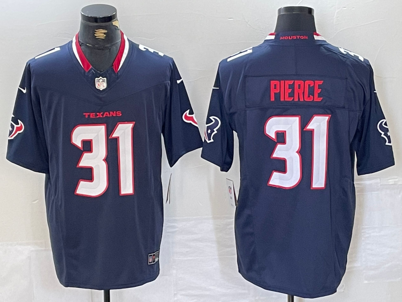 Men's Houston Texans Dameon Pierce Navy Game Jersey