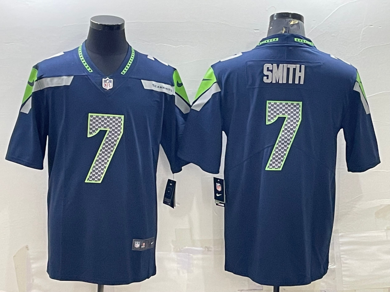 Men's Seattle Seahawks Geno Smith Navy Game Jersey