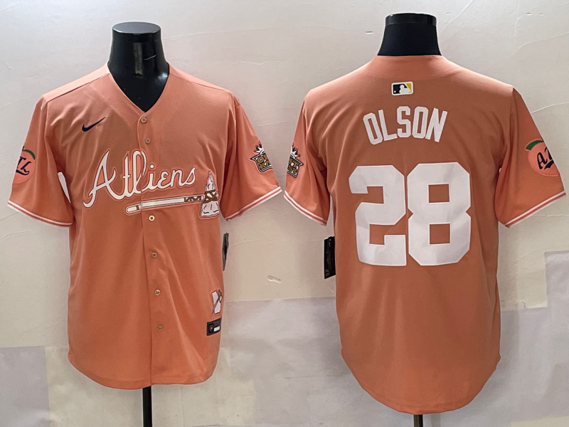 Men's Atlanta Braves Matt Olson Pink 2025 City Connect Limited Player Jersey