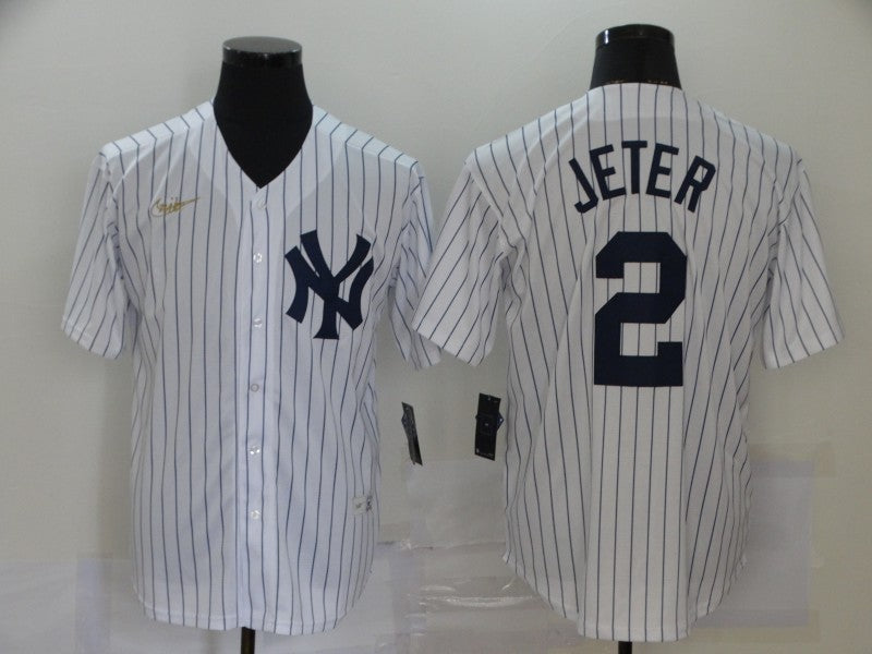 Men's New York Yankees Derek Jeter White Player Jersey