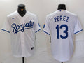 Men's Kansas City Royals Salvador Perez White Home Limited Player Jersey
