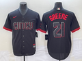 Men's Cincinnati Reds Hunter Greene Black 2023 City Connect Replica Player Jersey
