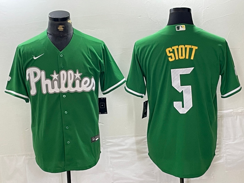 Men's Philadelphia Phillies Bryson Stott Green Replica Player Jersey
