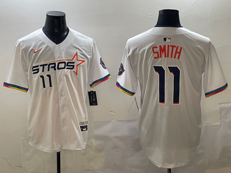 Men's Houston Astros Cam Smith White 2025 City Connect Limited Player Jersey