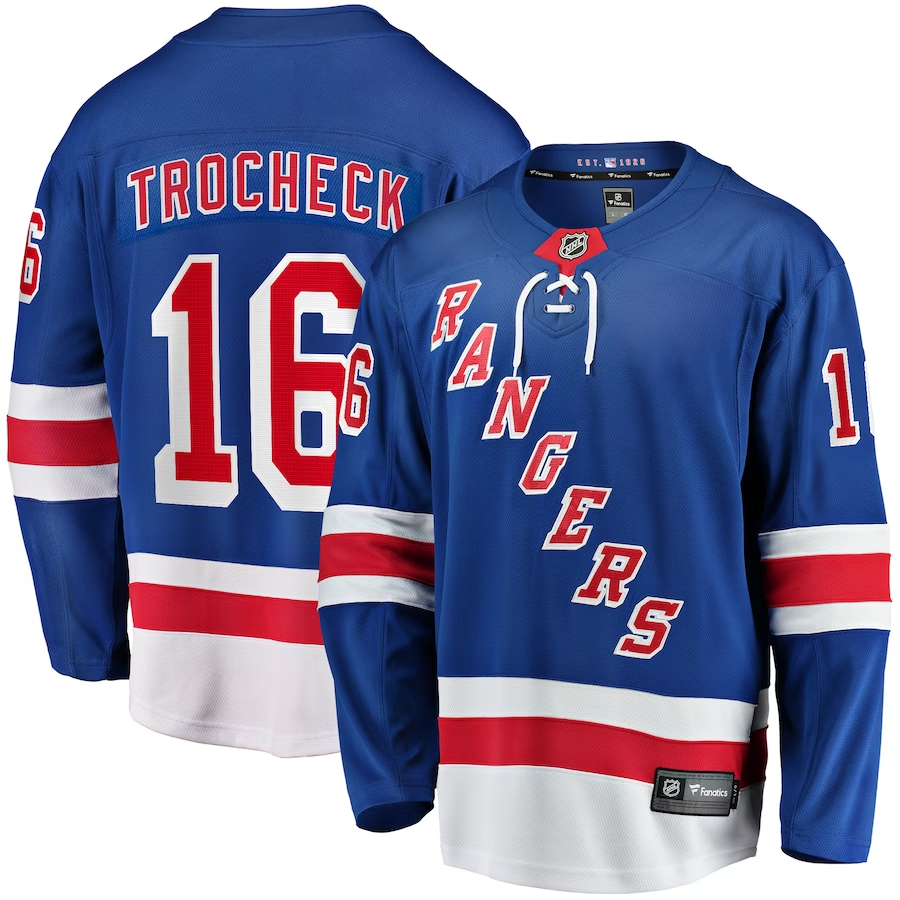 Men's New York Rangers Vincent Trocheck Blue Game Jersey