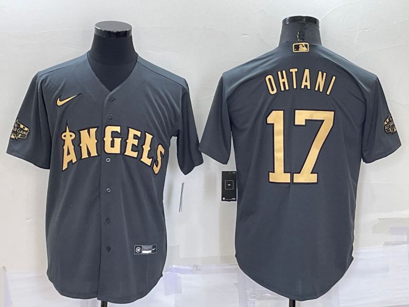 Men's Los Angeles Angels Shohei Ohtani Gray Stitched Jersey