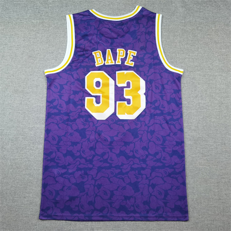 Men's Los Angeles Lakers BAPE Purple 1996/97 Hardwood Classics Swingman Jersey