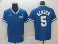 Men's Los Angeles Dodgers Corey Seager Blue Game Player Jersey