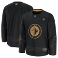 Men's Winnipeg Jets Fanatics Black 2024 Military Appreciation Practice Blank Jersey