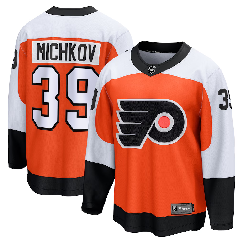 Men's Philadelphia Flyers Matvei Michkov Fanatics Orange Home Breakaway Jersey
