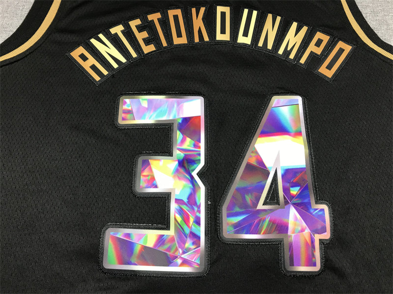 Men's Milwaukee Bucks Giannis Antetokounmpo NBA Black Swingman Player Jersey