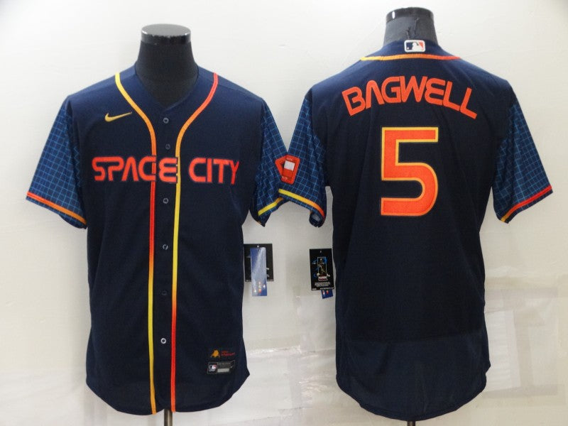 Men's Houston Astros Jeff Bagwell Navy Space City Jersey