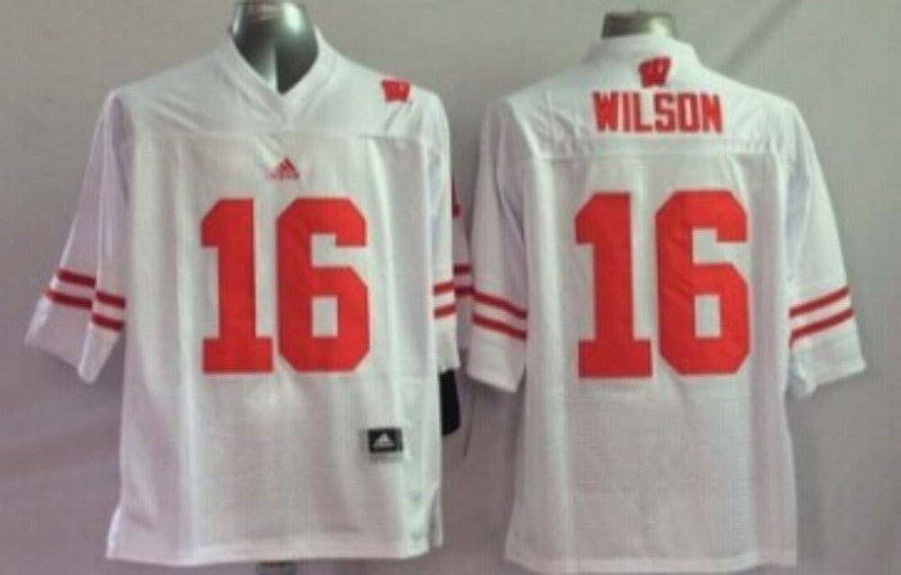 Men's Wisconsin Badgers Russell Wilson White Player Jersey