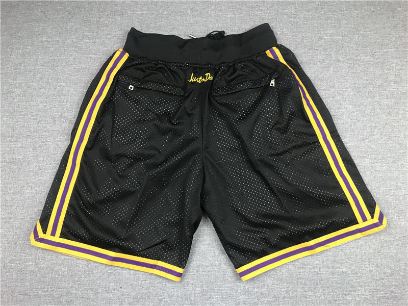 Men's Los Angeles Lakers Kobe Bryant -24 Black Pocket Shorts