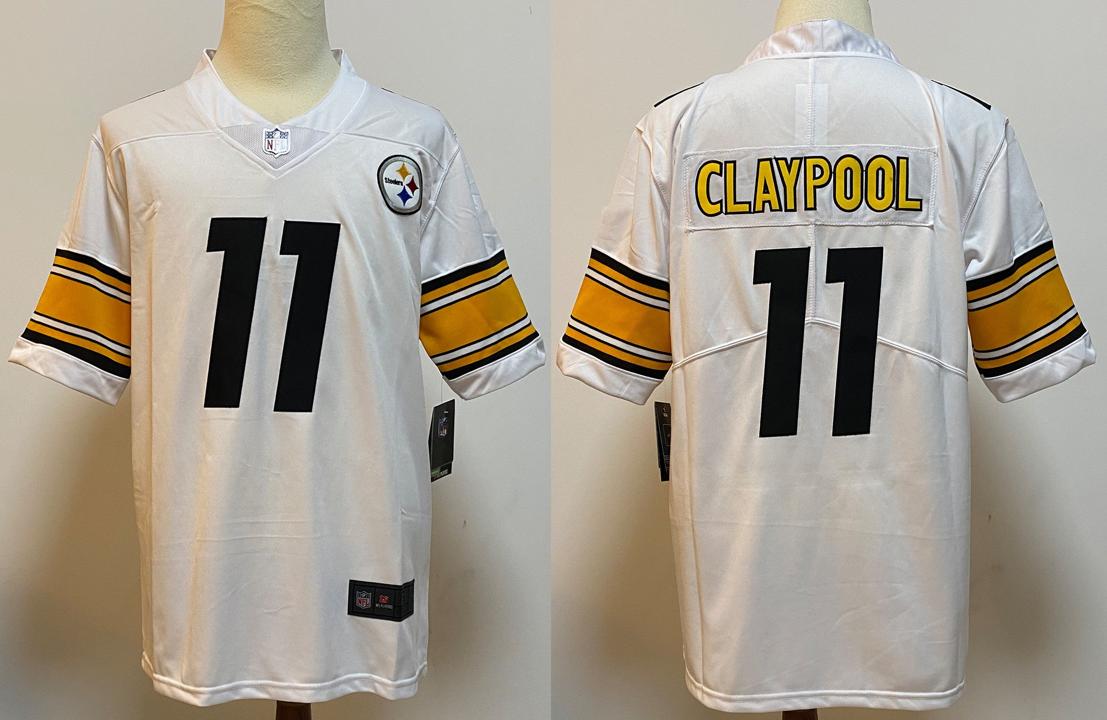 Men's Pittsburgh Steelers Chase Claypool White Player Game Jersey