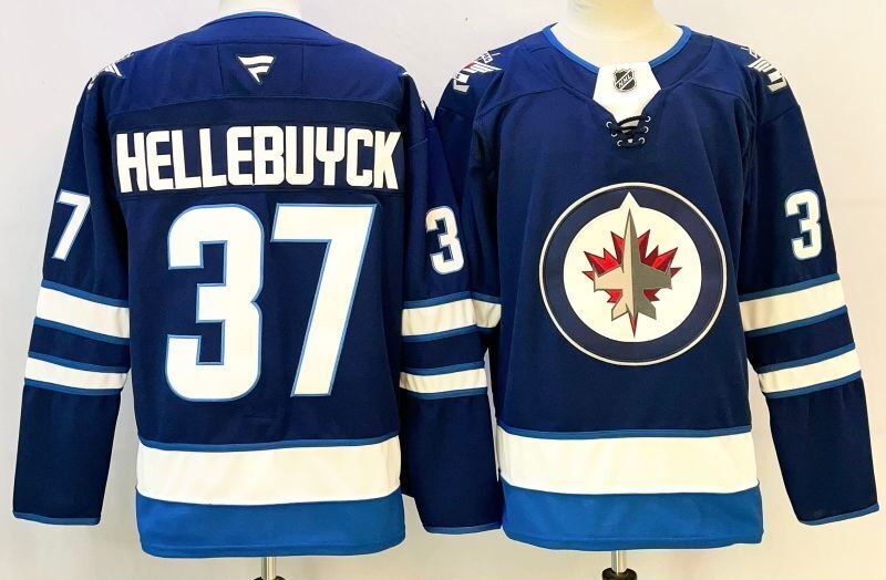 Men's Winnipeg Jets Connor Hellebuyck Fanatics Navy Player Jersey
