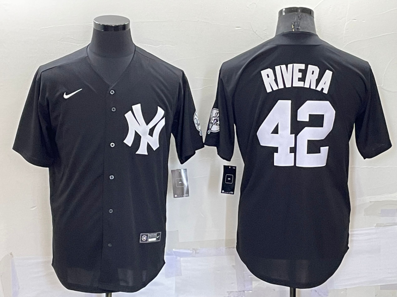 Men's New York Yankees Mariano Rivera Black Replica Baseball Jersey