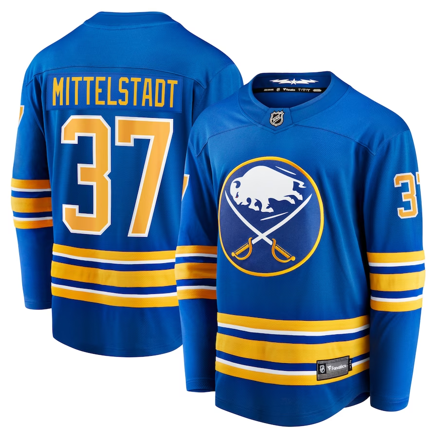 Men's Buffalo Sabres Casey Mittelstadt Royal Replica Player Jersey