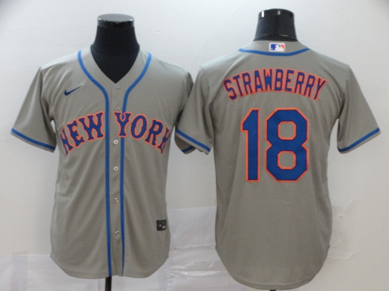 Men's New York Mets Darryl Strawberry Gray Replica Baseball Jersey