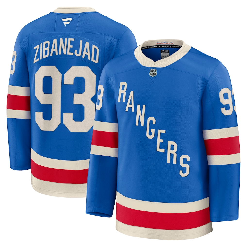 Men's New York Rangers Mika Zibanejad Fanatics Blue Centennial Premium Jersey