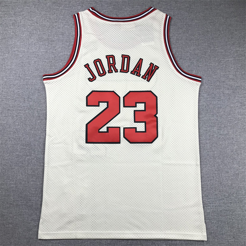 Men's Chicago Bulls Michael Jordan Cream Hardwood Classics Swingman Jersey