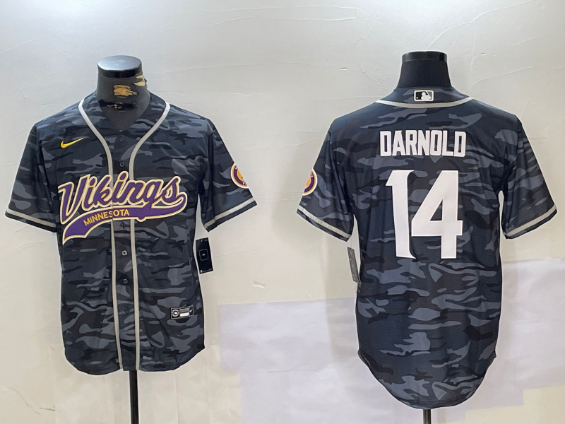 Men's Minnesota Vikings Sam Darnold Grey Camouflage Game Jersey