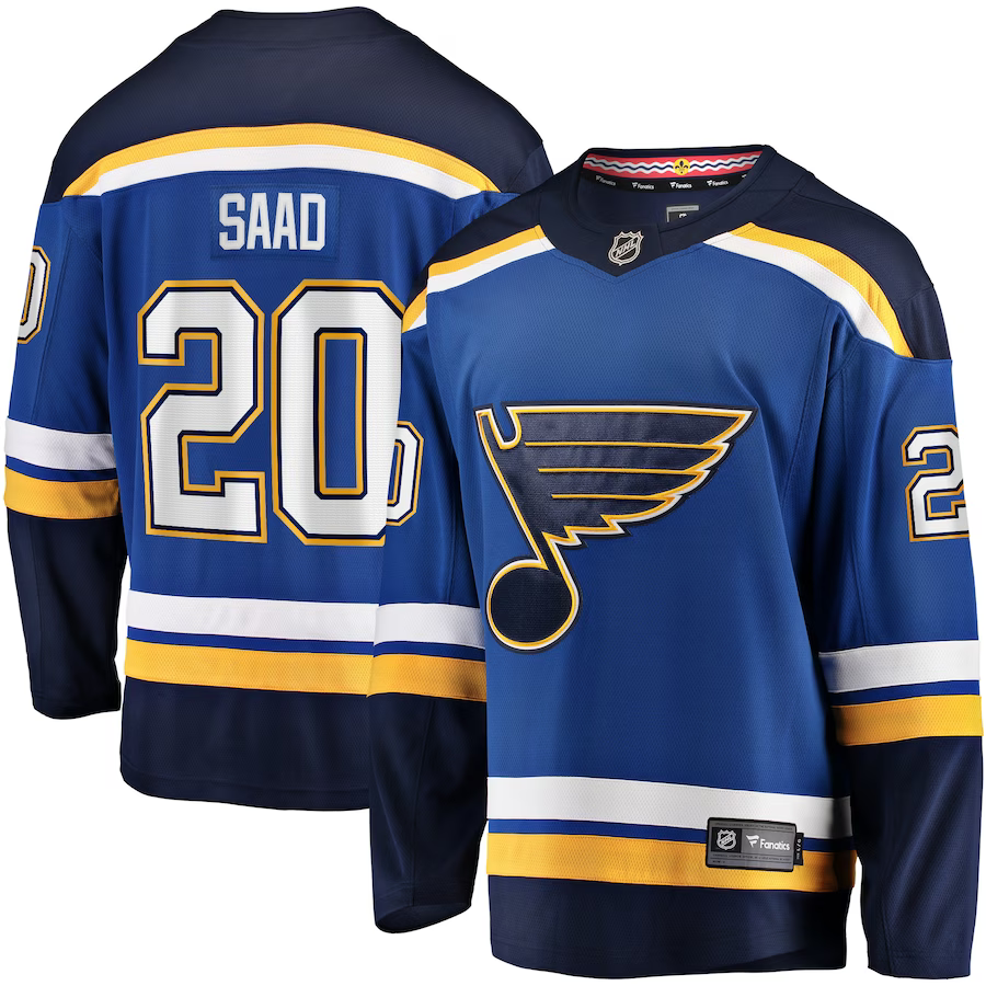 Men's St. Louis Blues Brandon Saad Blue Home Breakaway Player Jersey