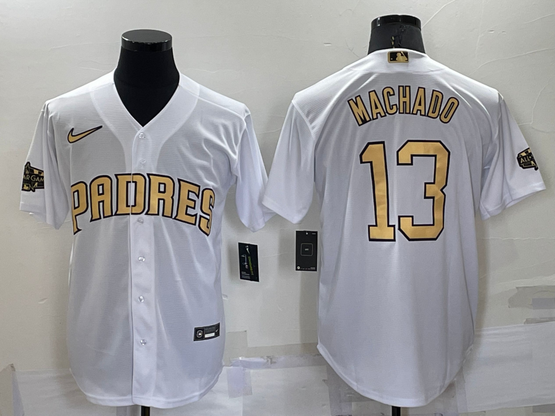 Men's San Diego Padres Manny Machado White Replica Baseball Jersey