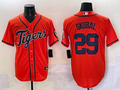 Men's Detroit Tigers Tarik Skubal Orange Replica Player Jersey