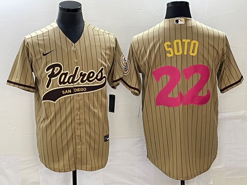 Men's San Diego Padres Juan Soto Tan Replica Player Jersey Joint Edition