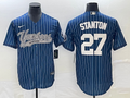 Men's New York Yankees Giancarlo Stanton Blue Player Jersey Joint Edition