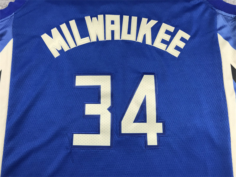 Men's Milwaukee Bucks Giannis Antetokounmpo Royal 2022/23 Swingman Jersey - City Edition