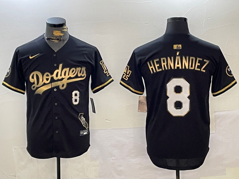 Men's Los Angeles Dodgers Enrique Hernandez Black Game Player Jersey